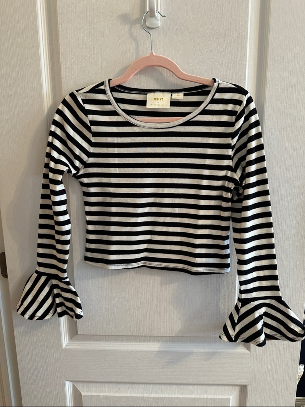 Black and white striped Maeve by Anthropologie top